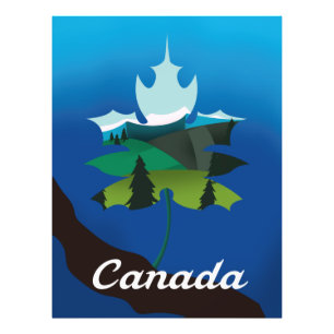 Kanada-Ahornblatt-Reiseposter im Vintage-Stil Fotodruck