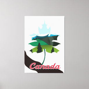 Kanada-Ahornblatt weiße Edition Leinwanddruck