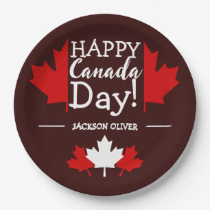 Kanada Ahornleaf, Happy Canada Tag, 1. Juli Pappteller