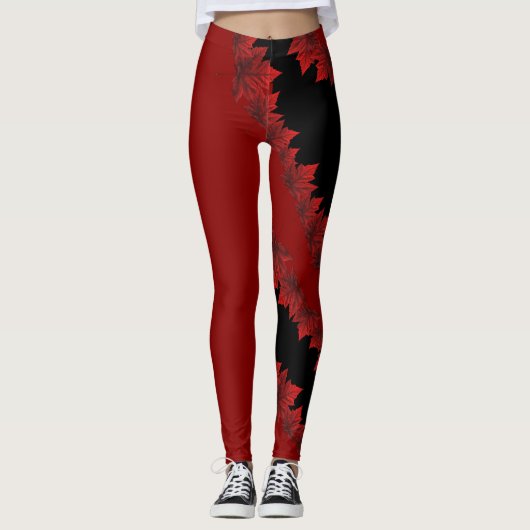 Kanada Ahornleaf-Leggings Herbst verlässt Leggings (Vorderseite)
