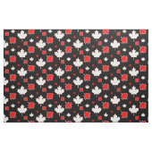 Kanada Ahornleaf mit Herz auf schwarz Stoff (Fat Quarter (45,7 x 55,9 cm))