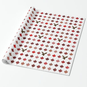 Kanada Ahornleaf und Elche Geschenkpapier