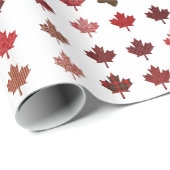 Kanada Ahornleaf und Elche Geschenkpapier (Rolleneckpunkt)