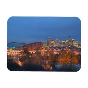 Kanada, Alberta, Calgary: Stadt-Skyline von 4 Magnet