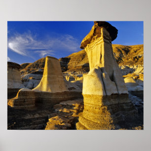 Kanada, Alberta, Drumheller. Hoodoos. Poster