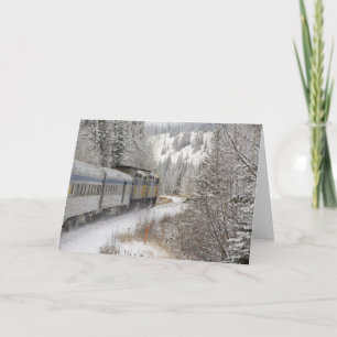 Kanada, Alberta. VIA Rail Snow Train zwischen Karte