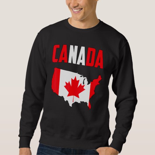 Kanada American Map Canadian Flag Maple Leaf Graph Sweatshirt (Vorderseite)