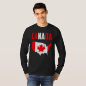 Kanada American Map Canadian Flag Maple Leaf Graph T-Shirt (Vorne ganz)