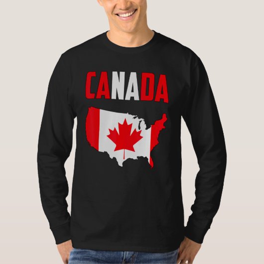 Kanada American Map Canadian Flag Maple Leaf Graph T-Shirt (Vorderseite)