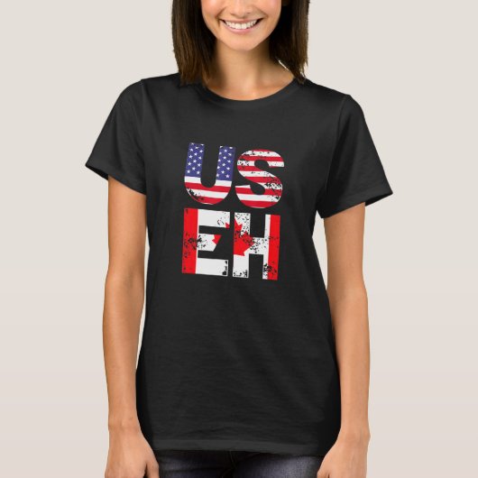 Kanada - Amerikanische Flagge T-Shirt (Vorderseite)