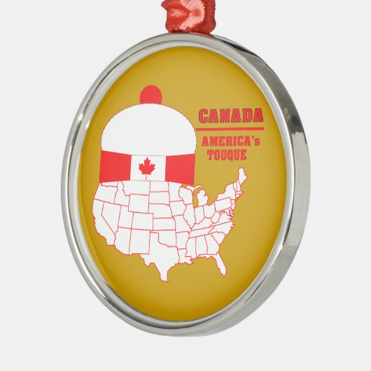 Kanada - Amerikas cooles Tuque Silbernes Ornament (Links)