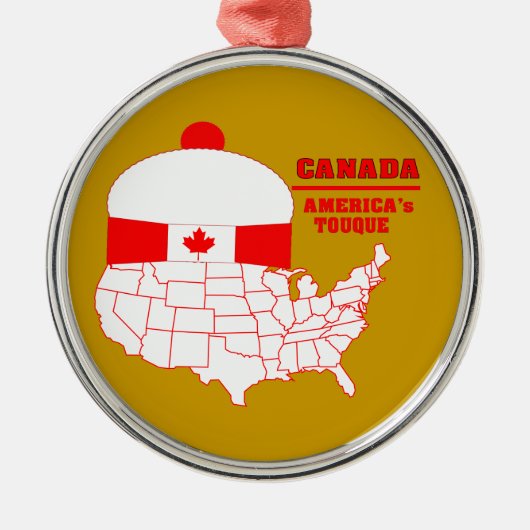 Kanada - Amerikas cooles Tuque Silbernes Ornament (Vorne)