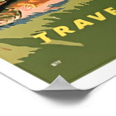 Kanada-Angler-Kunst-Reiseplakat Retro Poster (Ecke)