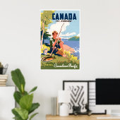 Kanada-Angler-Kunst-Reiseplakat Retro Poster (Heimbüro)