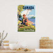 Kanada-Angler-Kunst-Reiseplakat Retro Poster (Küche)