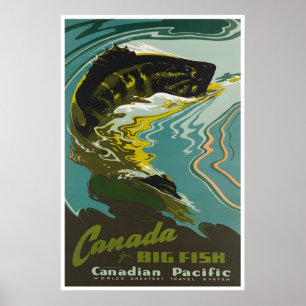 Kanada-Angler-Reiseplakat Retro-Kunst Poster