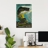 Kanada-Angler-Reiseplakat Retro-Kunst Poster (Heimbüro)