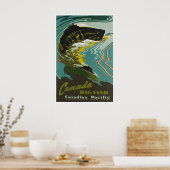 Kanada-Angler-Reiseplakat Retro-Kunst Poster (Küche)