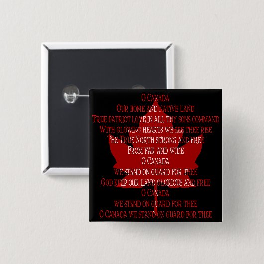 Kanada Anthem Button Canada Souvenirs Canada Gift (Vorne & Hinten)