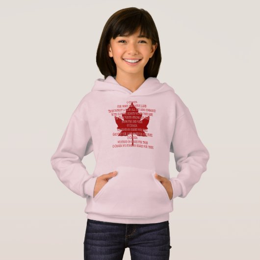 Kanada Anthem Hoodie Kid's Souvenir Canada Shirts (Vorne ganz)