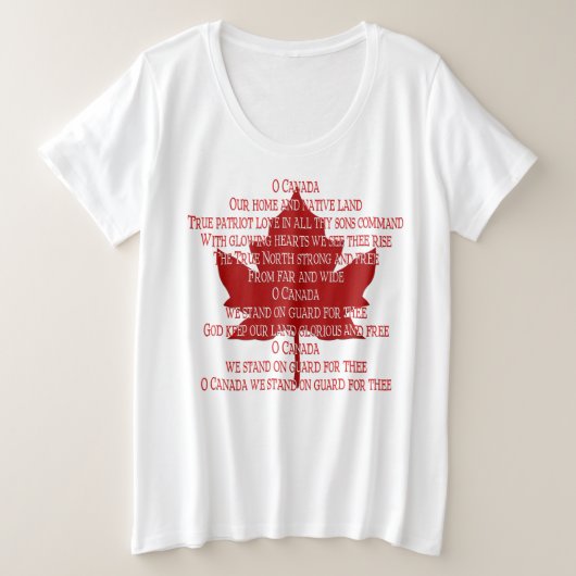 Kanada Anthem T - Shirt Plus Size Canada Shirt (Design vorne)