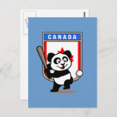Kanada Baseball Panda Postkarte (Vorne/Hinten)