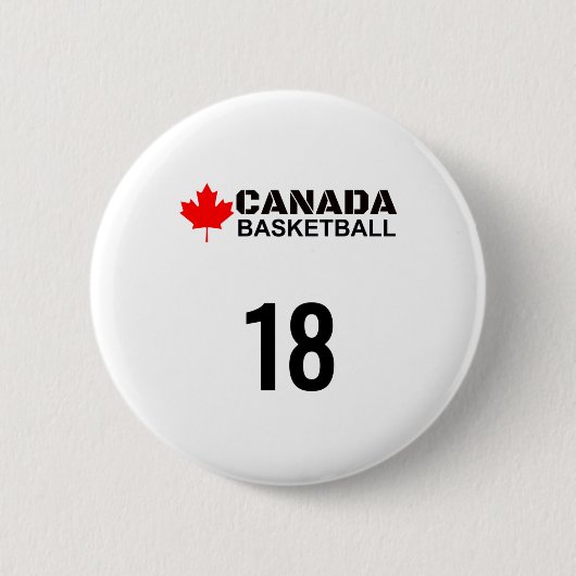 Kanada Basketball Nummer 18 Design Geschenkidee Button (Vorderseite)