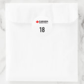 Kanada Basketball Nummer 18 Design Geschenkidee Runder Aufkleber (Tasche)