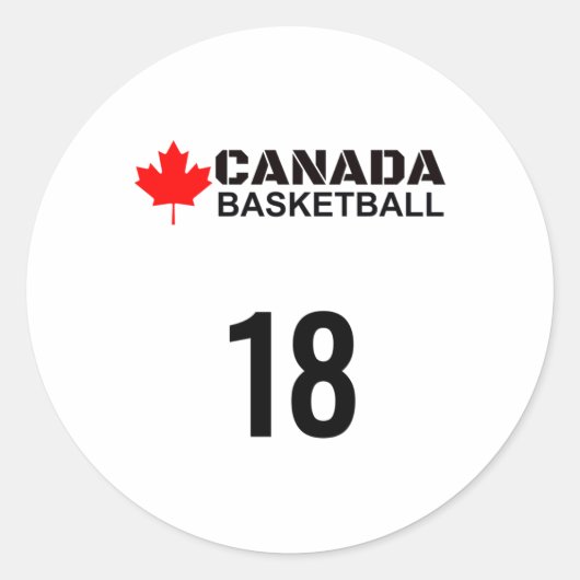 Kanada Basketball Nummer 18 Design Geschenkidee Runder Aufkleber (Vorderseite)