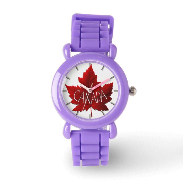 Kanada Beobachten Kanada Maple Leaf Souvenir Wrist Armbanduhr (Vorderseite)