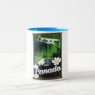 Kanada Berg Reiseplakat Zweifarbige Tasse