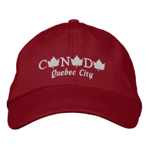 Kanada bestickt Red Ball Cap - Quebec City Bestickte Kappe