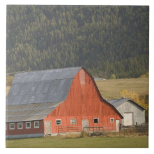 KANADA, British Columbia, Enderby. Rote Scheune / Fliese