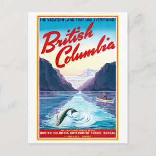 Kanada British Columbia Vintage Poster Restauriert Postkarte
