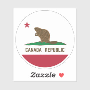 Kanada: California Flag Beaver Aufkleber