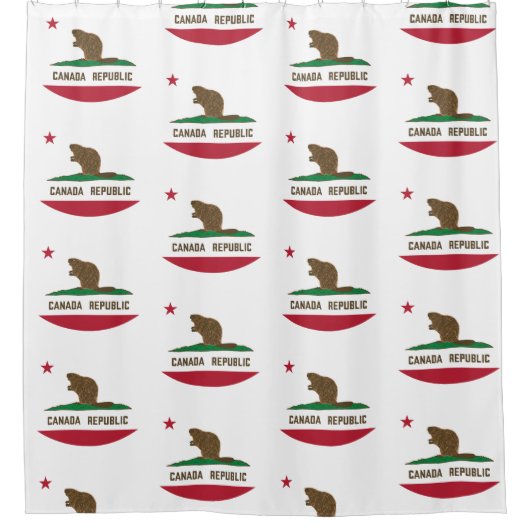 Kanada: California Flag Beaver Duschvorhang (Vorderseite)