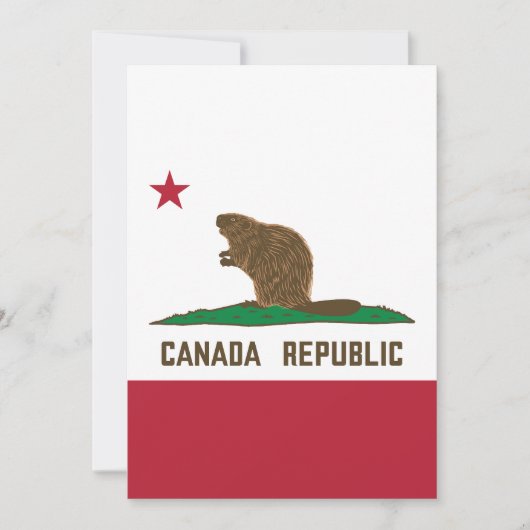 Kanada: California Flag Beaver Einladung (Vorderseite)