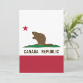 Kanada: California Flag Beaver Einladung (Stehend Vorderseite)