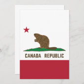 Kanada: California Flag Beaver Einladung (Vorne/Hinten)