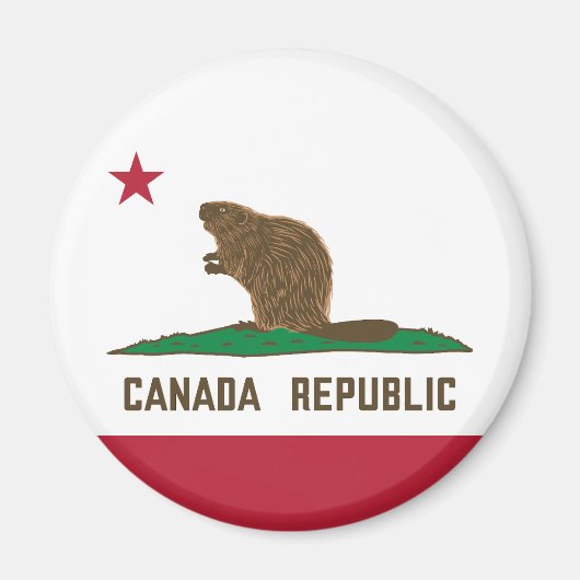 Kanada: California Flag Beaver Magnet (Vorne)