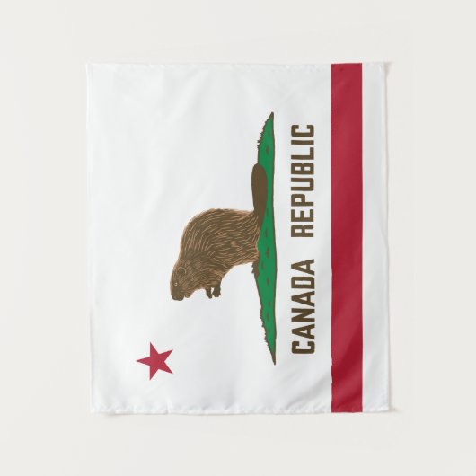 Kanada: California Flag Beaver Wandteppich (Vorderseite)