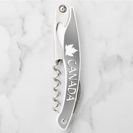 Kanada Corkschraube Custom Silver Bottle Opener Kellnermesser (Vorderseite)