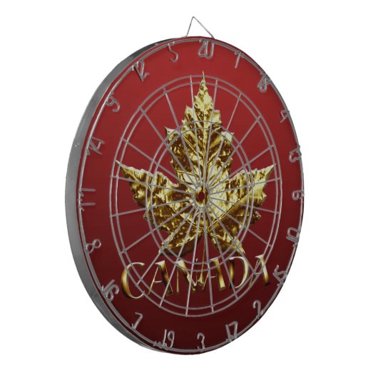 Kanada Dartboard Gold Canada Souvenir Dartboards Dartscheibe (Vorderseite Links)