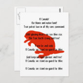 Kanada Day Beaver Red White Anthem Postcard Postkarte (Vorne/Hinten)