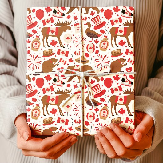Kanada Day Celebration Pattern Geschenkpapier