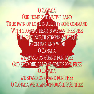 Kanada Day Decals Canada Anthem Window Cling Fensteraufkleber