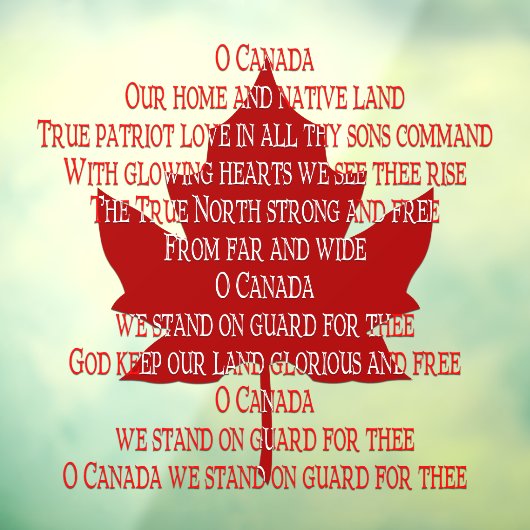 Kanada Day Decals Canada Anthem Window Cling Fensteraufkleber (Blatt 3)