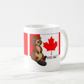 Kanada Day Est. 1867 Flagge und Biber Kaffeetasse (VorderseiteRechts)