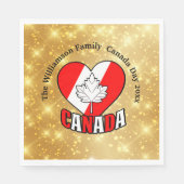 Kanada Day Gold Party Personalisierung Jahr Serviette (Vorderseite)