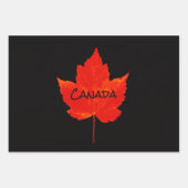 Kanada Day Red Black Maple Leaf Geschenkpapier Set (Vorderseite 2)